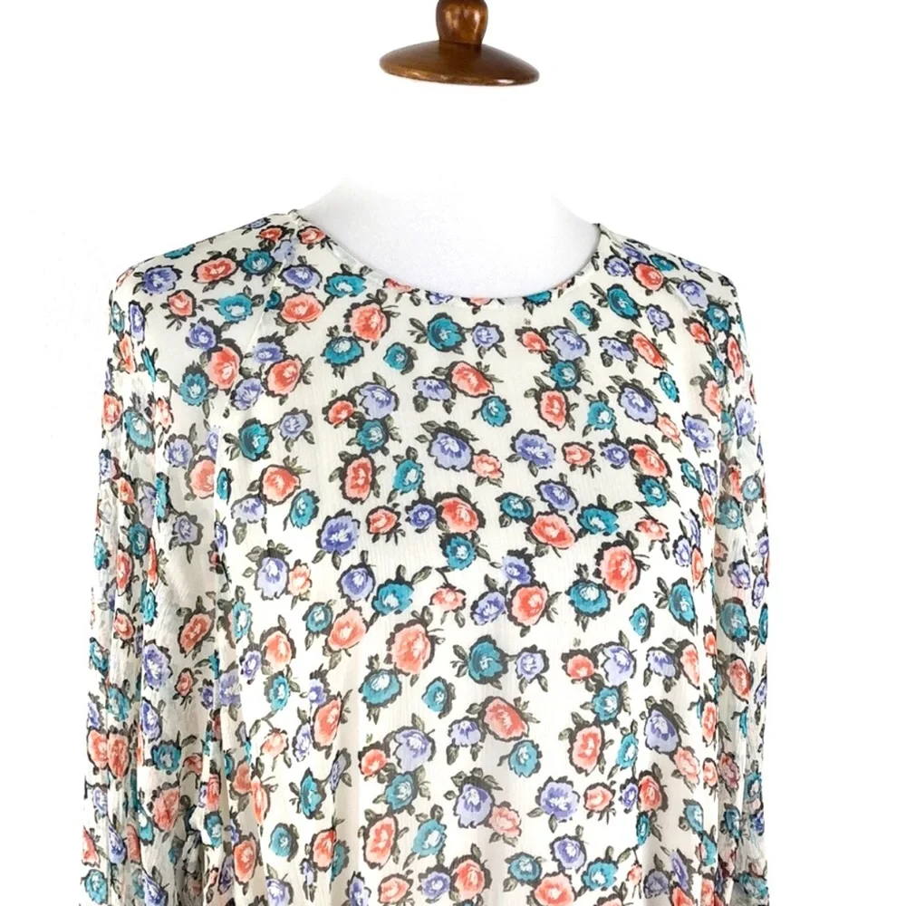 Jason Wu Grey Floral Print Silk Blouse - Picture 5 of 10